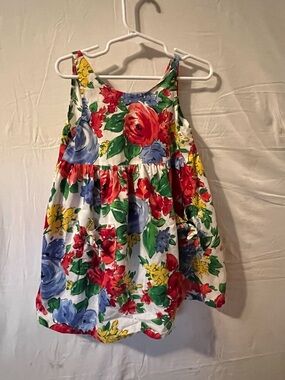 Floral Sleeveless 100% Cotton Sundress in Red, Blue, Yellow, Green